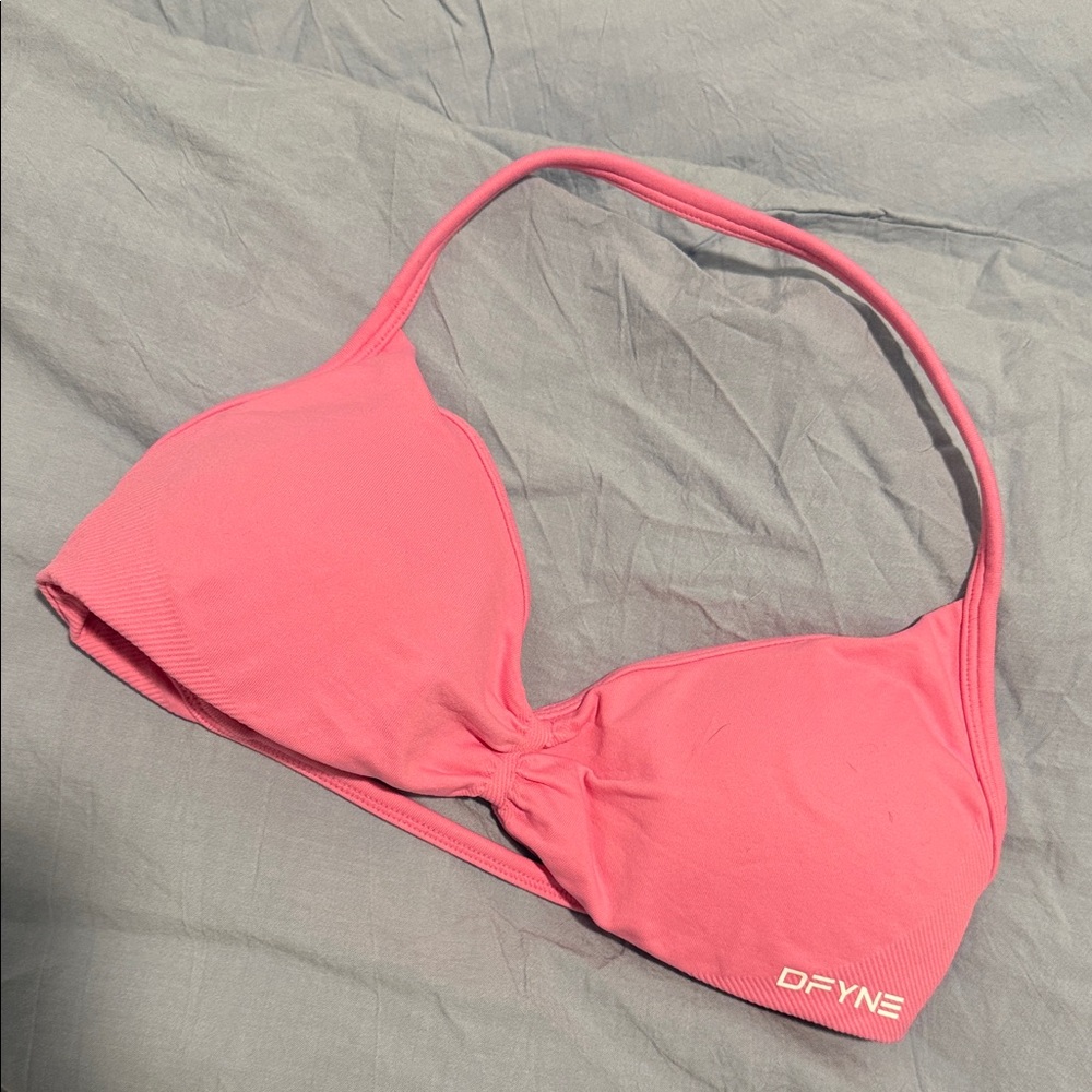 dfyne strappy sports bra pink